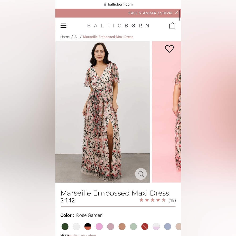 Baltic Born Marseille Embossed Maxi Dress - Rose Garden